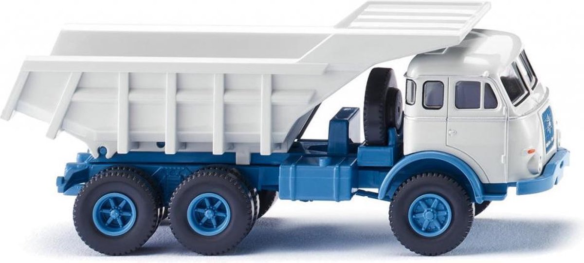 miniatuurkiepwagen Henschel HS 3-180 1:87 wit/blauw