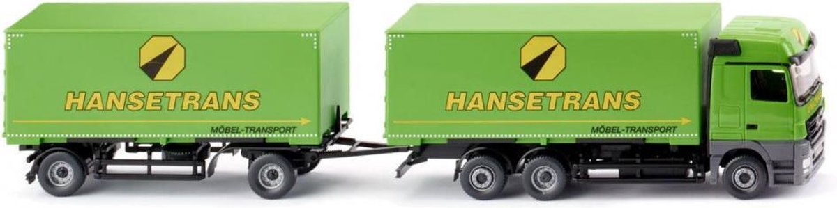 miniatuurvrachtwagen MB Actros Swap-body 1:87 groen 2-delig