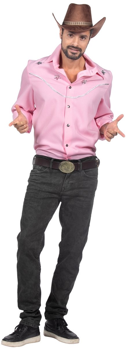 Western Rodeo Roze Overhemd Man