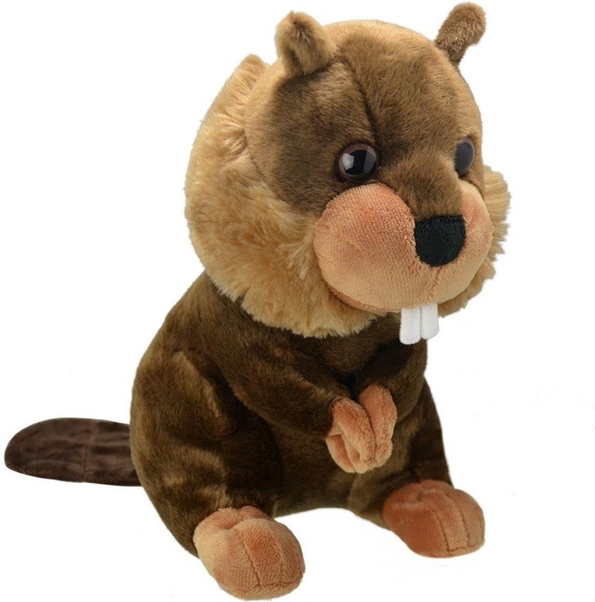 Pluche bruine bever knuffel 25 cm - Bevers knaagdieren knuffels - Speelgoed knuffeldieren/knuffelbeest voor kinderen