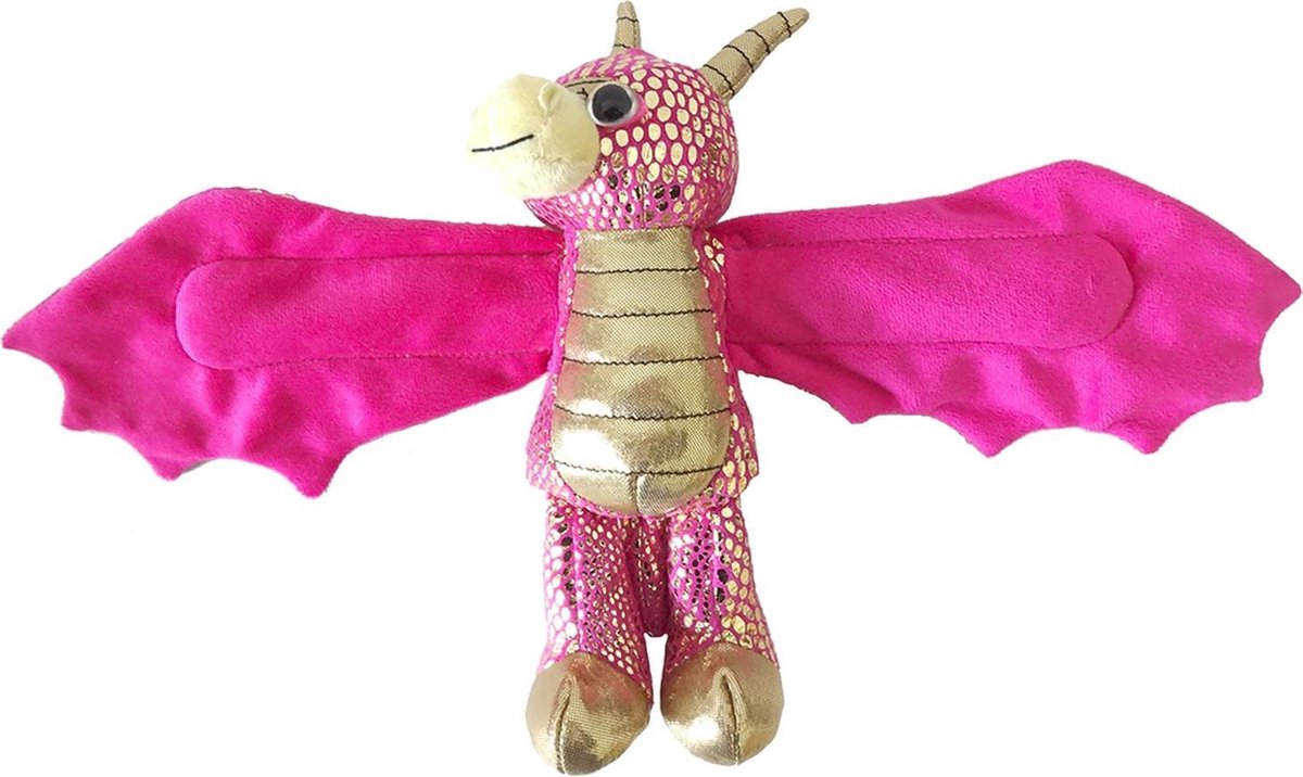 Wild Republic Knuffel Draak Junior 20 Cm Pluche Roze/goud