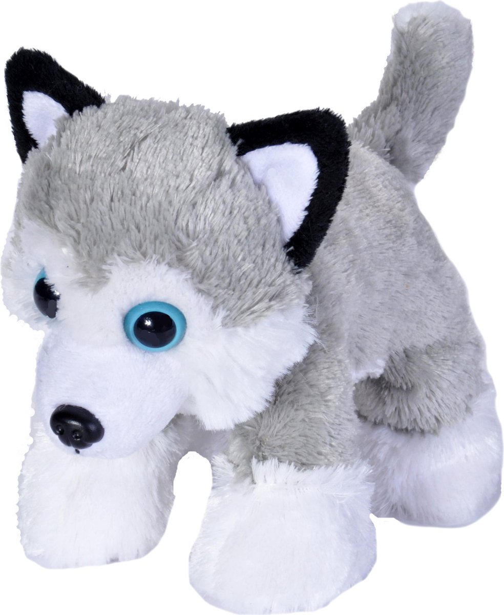 Wild Republic Knuffel Husky Junior 18 Cm Pluche Wit/grijs