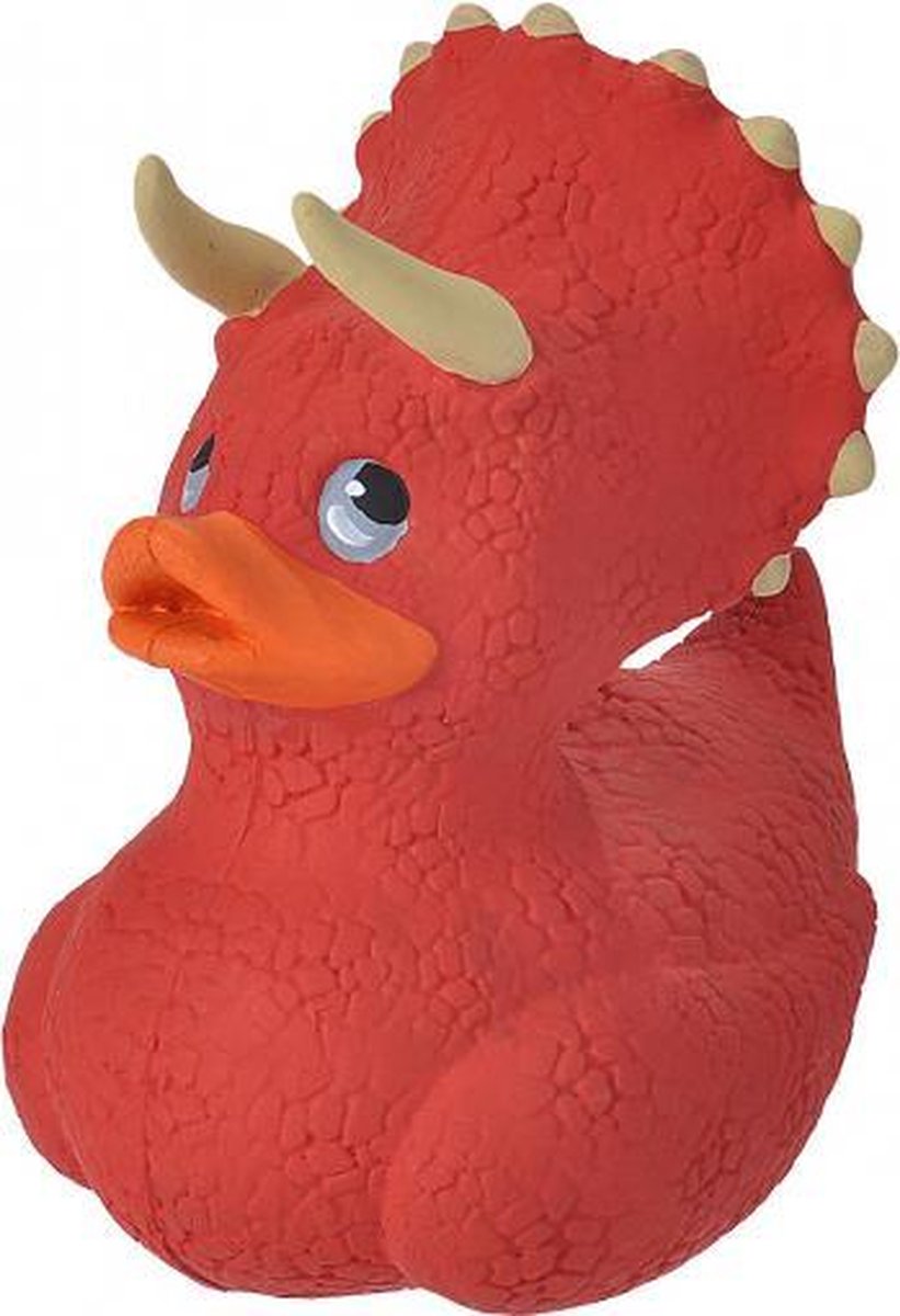 badeend dino triceratops junior 10 cm rood