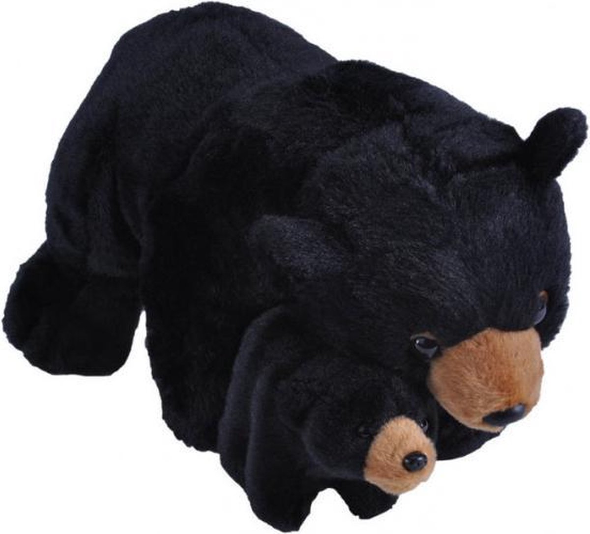 knuffel Beer 30 cm junior pluche zwart 2-delig