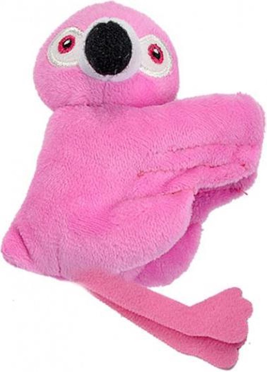 knuffel Flamingo junior 12 cm pluche roze