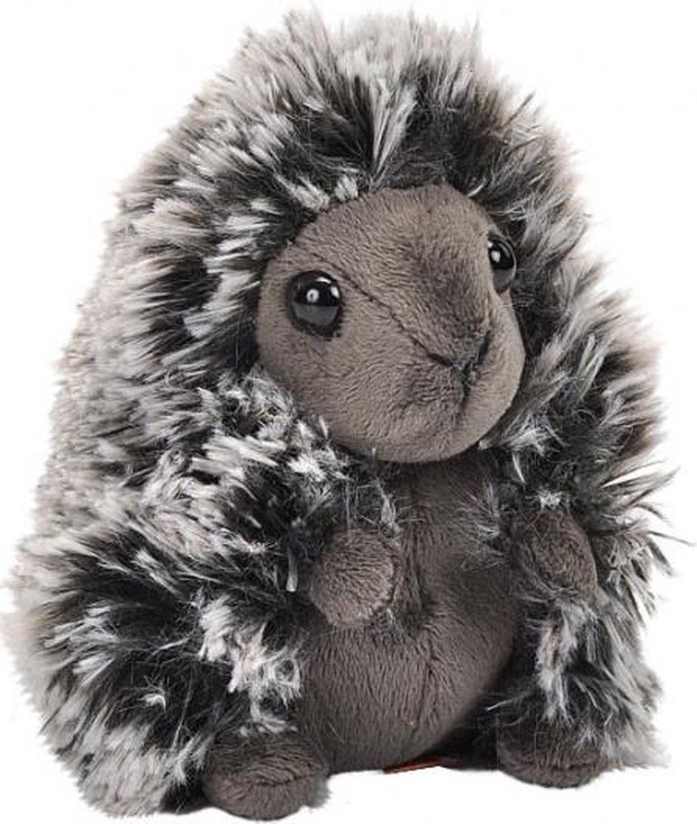 knuffel Stekelvarken junior 11 cm pluche grijs