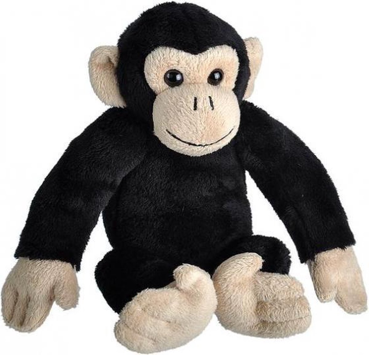 knuffel chimpansee 20 cm pluche zwart / taupe