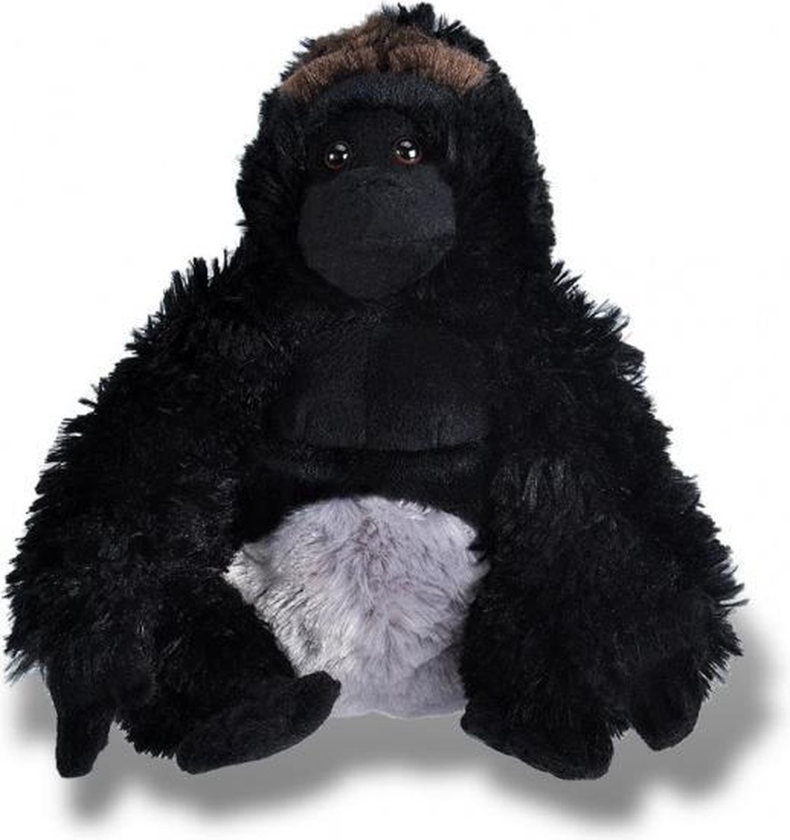 knuffel gorilla junior 30 cm pluche zwart/grijs