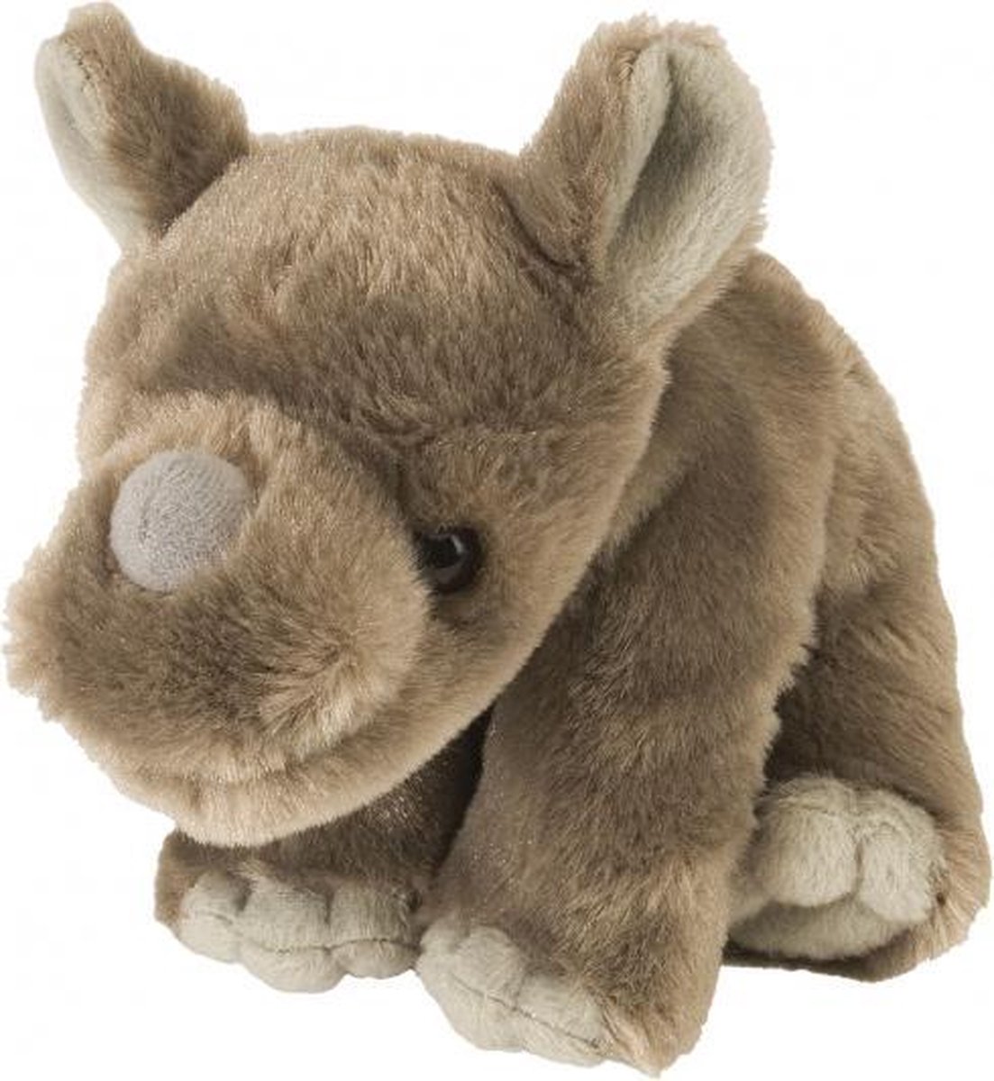 knuffel neushoorn junior 20 cm pluche bruin