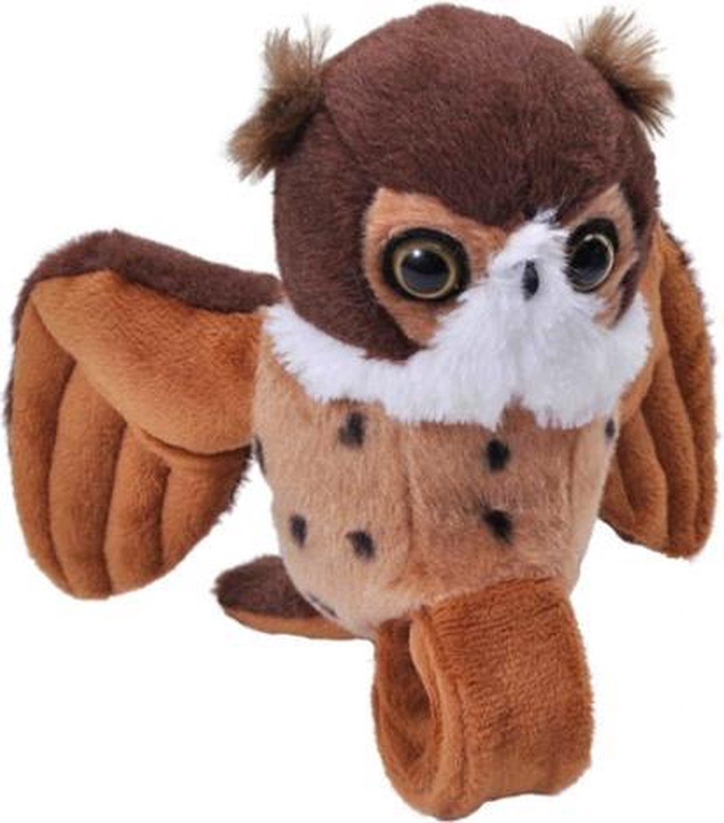 knuffel uil 30 cm pluche bruin