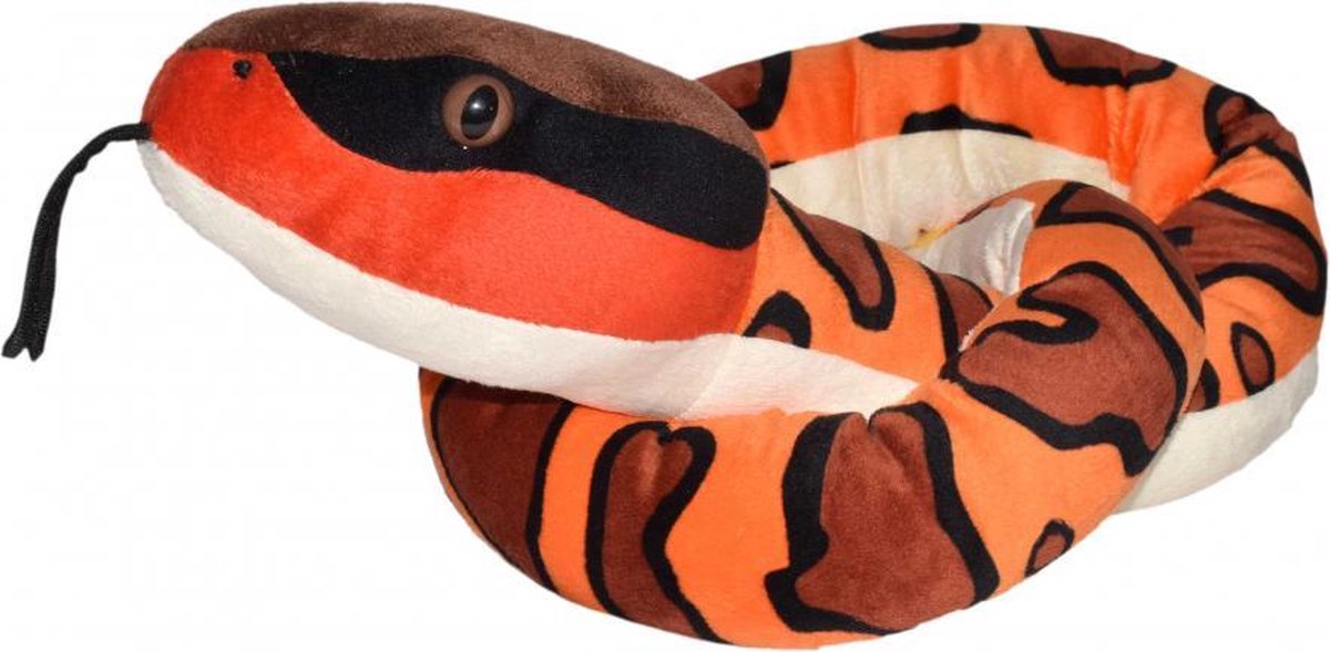 knuffel watermoccasin slang 137 cm bruin/oranje