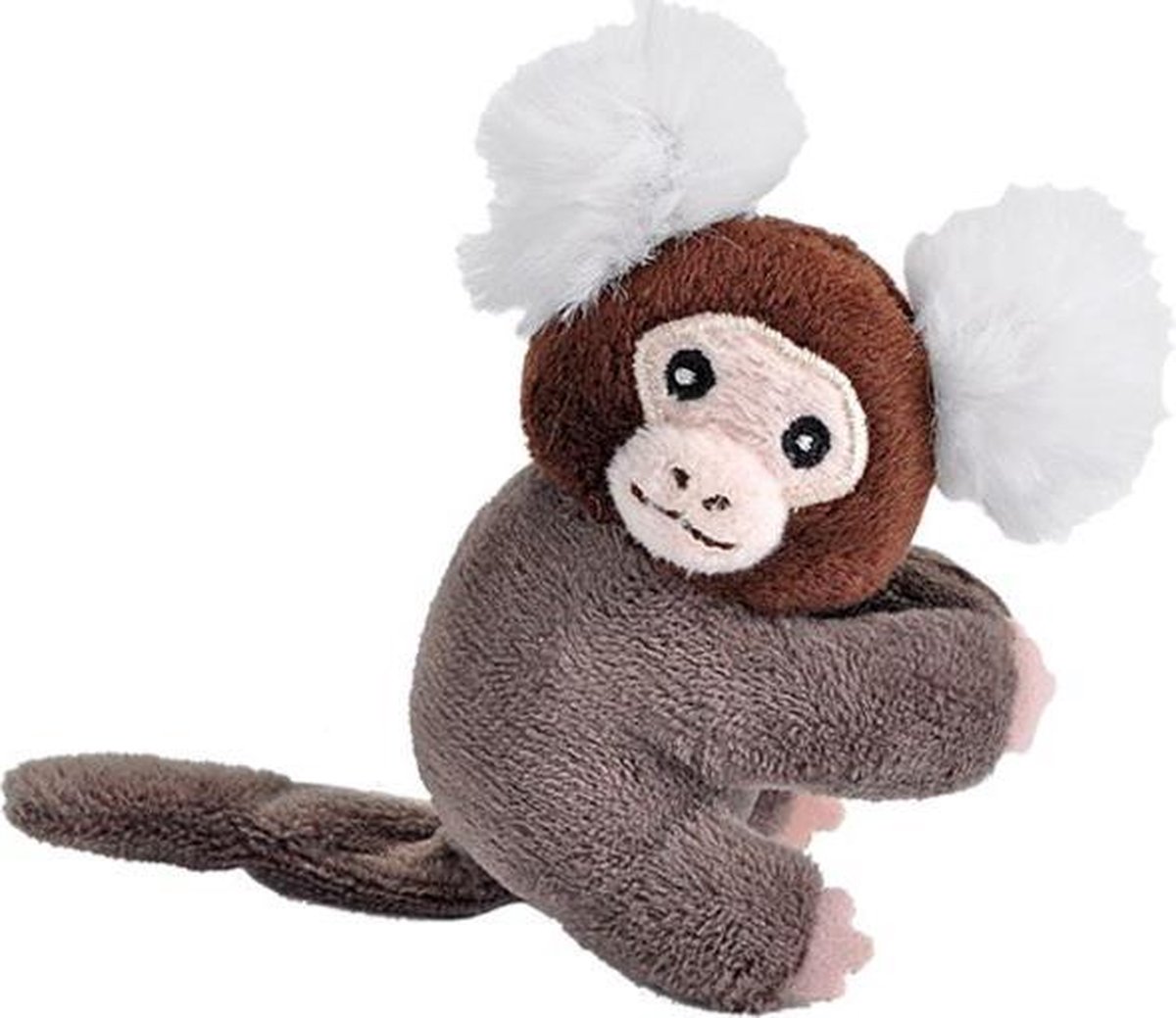 knuffelaapje junior pluche grijs/bruin one-size