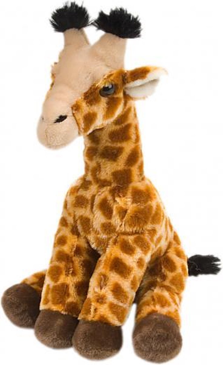 knuffelgiraffe junior 30 cm pluche geel/bruin