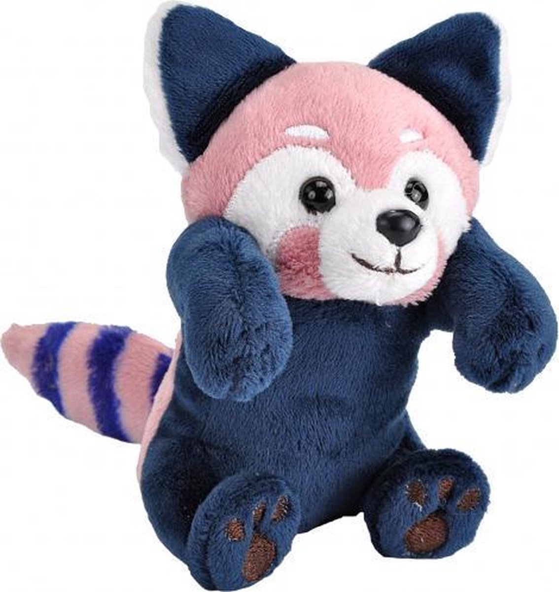 knuffelpanda junior 10 cm pluche blauw/lichtroze