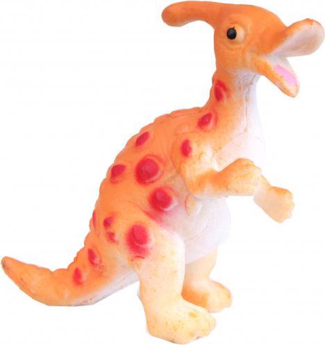 speelfiguur Parasauro 5 cm rubber oranje