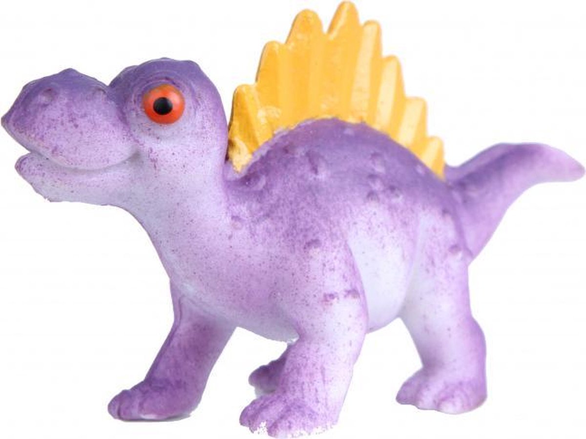 speelfiguur Spinosaurus 5 cm rubber paars/geel