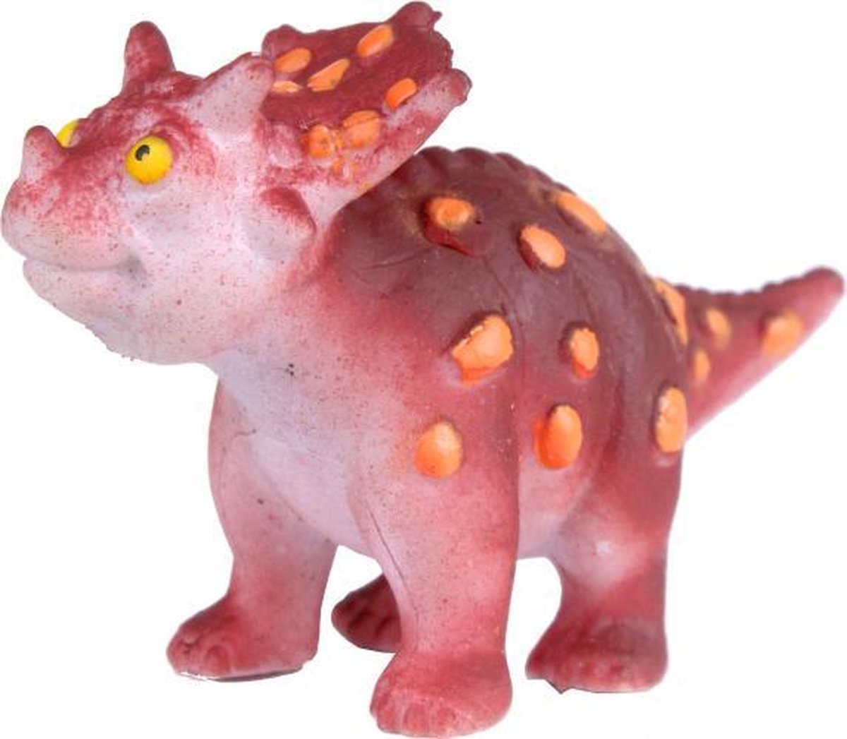 speelfiguur Triceratops 5 cm rubber rood