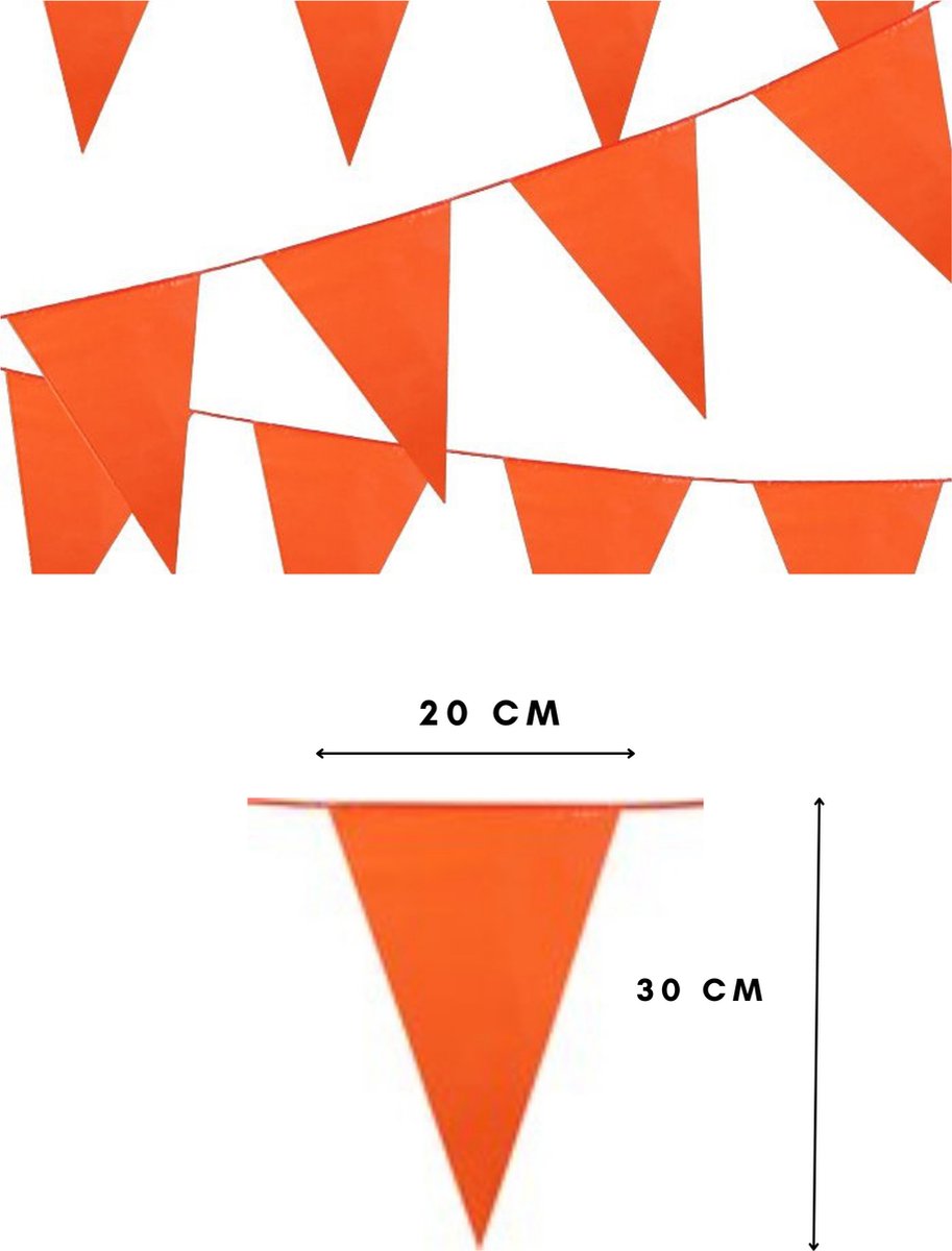 Willy Winkel®-Oranje Vlaggenlijn-Oranje versiering-10 meter-18 vlaggetjes koningsdag