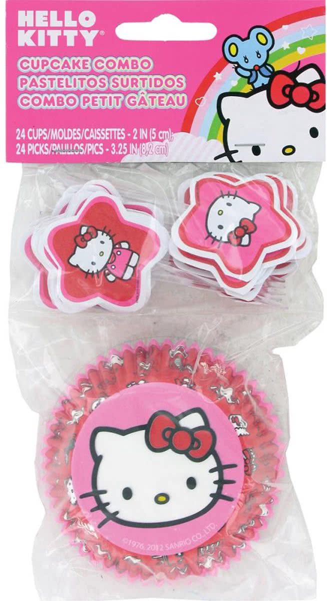 Wilton Hello Kitty cupcake combo set met cupcake bakjes en prikkers