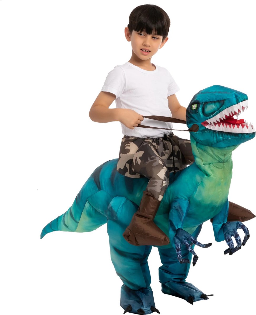 Halloween - Ride a raptor - zelf opblaasbaar - kinderkostuum