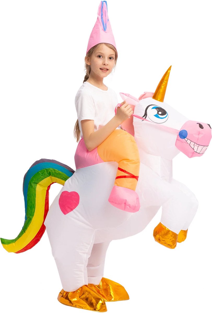 Halloween - Ride a unicorn - zelf opblaasbaar kostuum - kinderkostuum