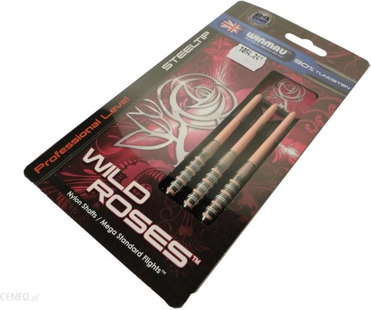 Winmau, Wild Roses 26 gram, 90% tungston, steeltip, roze