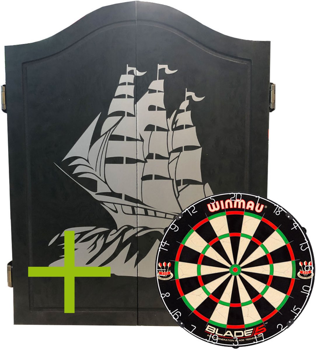 Dartkabinet Black Ship + Blade 5 Dartbord