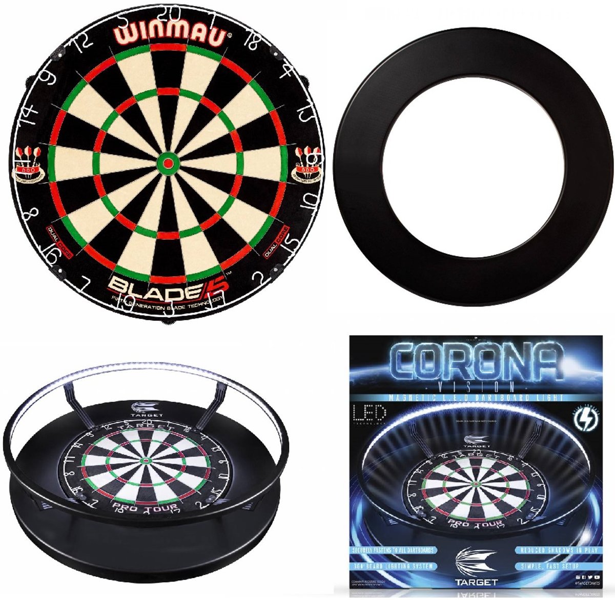 Dartset met verlichting – Professioneel zwart