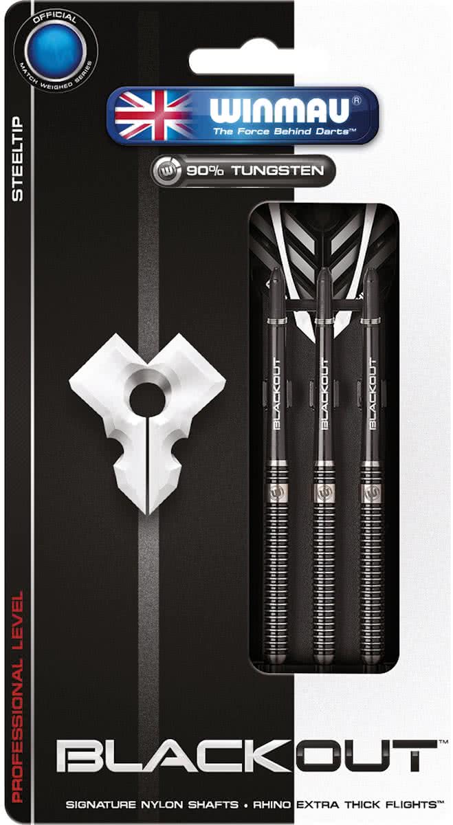 Winmau Blackout steeltip dartpijlen 26gr