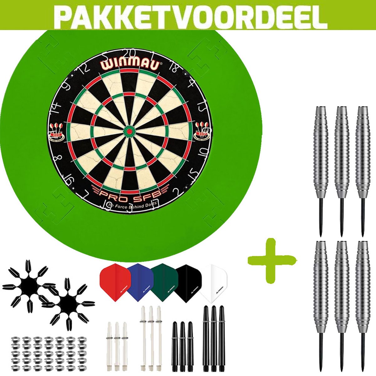 Winmau Pro SFB + EVA Surround (Groen) + 90 Pieces Dartaccesoires