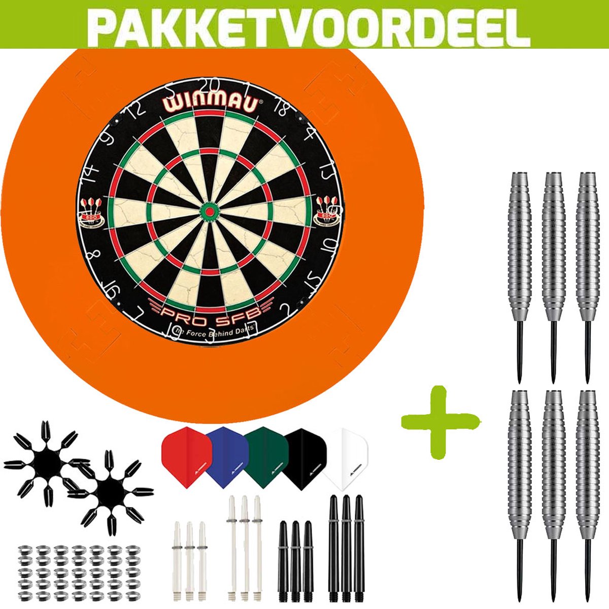 Winmau Pro SFB + EVA Surround (Oranje) + 90 Pieces Dartaccesoires