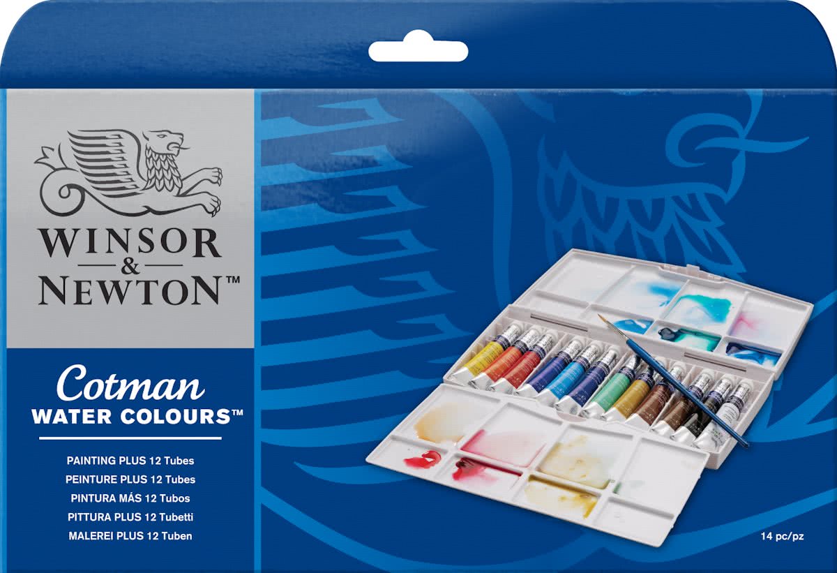 Cotman aquarelverf set 12 tubes in box