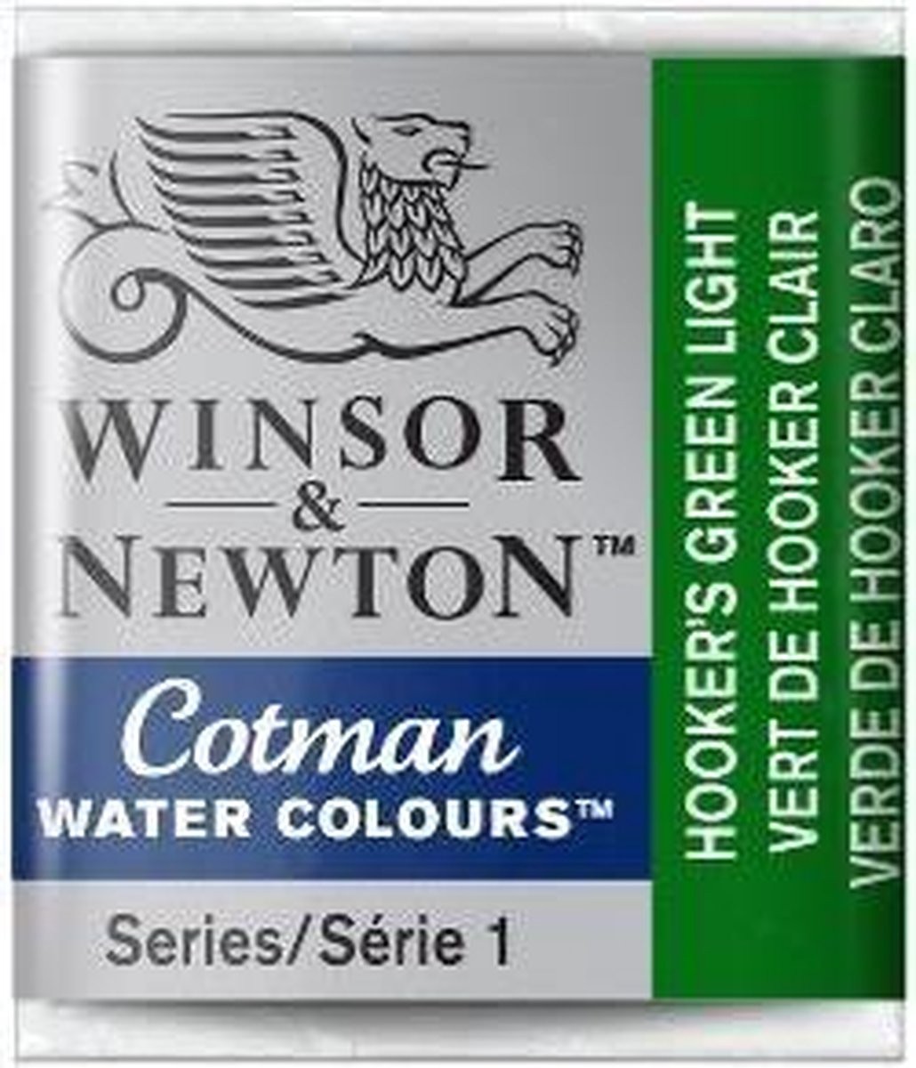 W&N Cotman Aquarelverf Half Napje Hookers Green Light