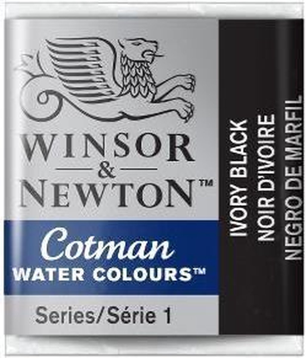 W&N Cotman Aquarelverf Half Napje Ivory Black