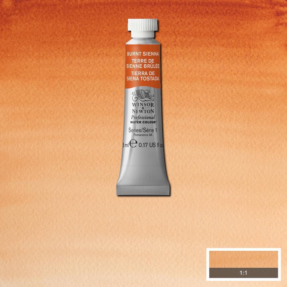 W&N Professional Water Colour Tube - 5 ml Burnt Sienna