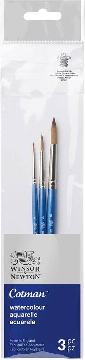 Winsor & Newton Cotman Penseel Korte Steel Set van 3 V.2