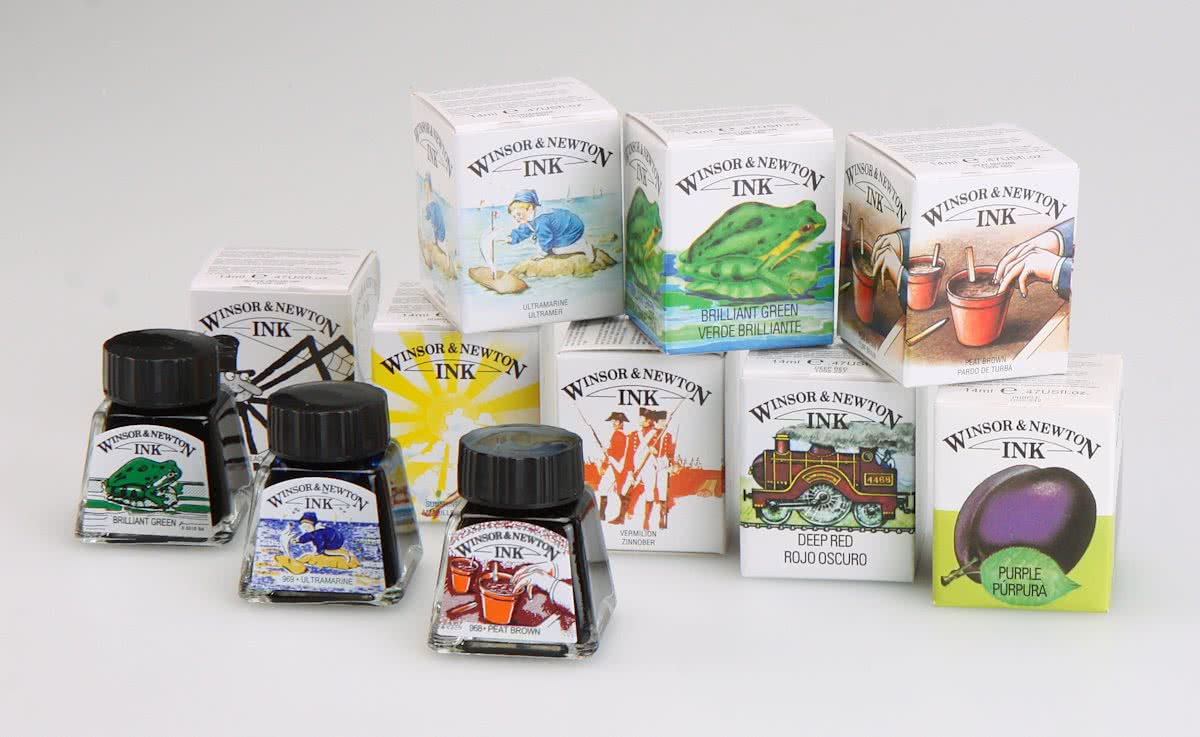 Winsor & Newton Drawing Ink Set 8 x 14ml Henry Collection