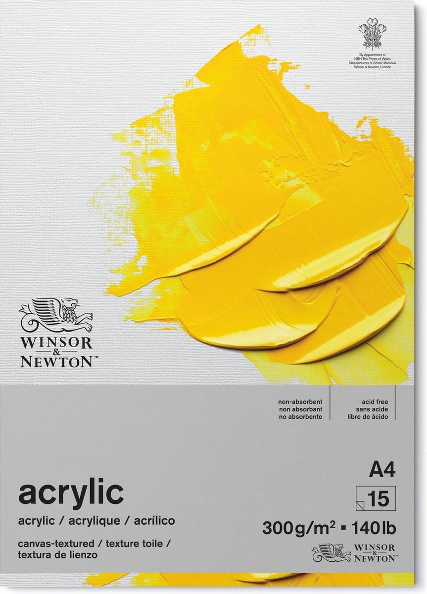 Winsor & Newton Galeria Acrylblok 1-zijdig gelijmd 15 vel 300gr A4