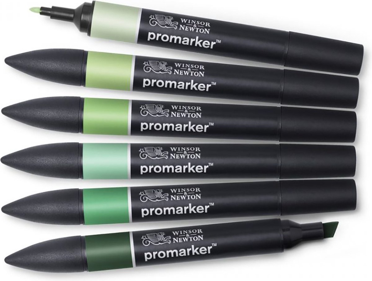 Winsor & Newton Promarker - Stiften set - Green Tones - 6 stuks