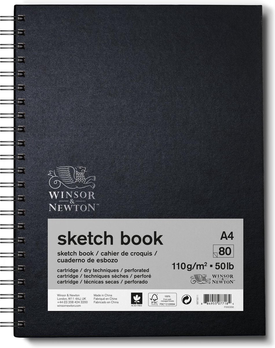 Winsor & Newton Schetsblok Spiraal 110gr. 80 vel A4