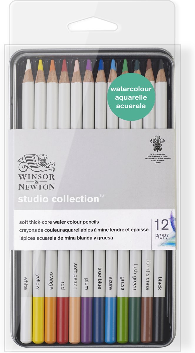 Winsor & Newton Studio Collection 12 Soft thick-core Aquarelpotloden