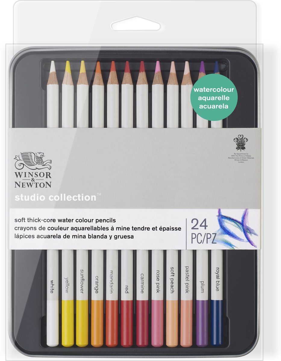 Winsor & Newton Studio Collection 24 Soft thick-core Aquarelpotloden