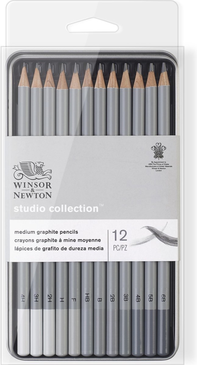 Winsor & Newton Studio Collection Medium grafietpotloden set 12 stuks