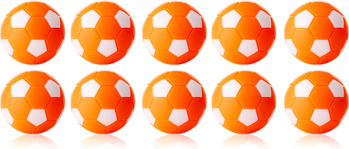 Robertson - Tafelvoetbal Ballen - 35 mm - Oranje / Wit - 10 stuks