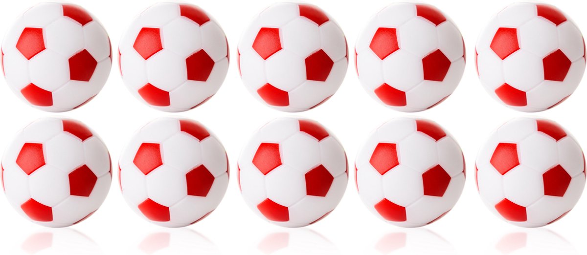 Robertson - Tafelvoetbal Ballen - 35 mm - Wit / Rood - 10 stuks