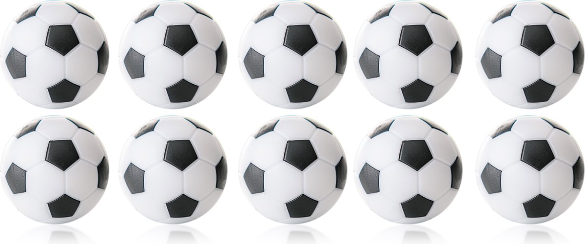 Robertson - Tafelvoetbal Ballen - 35 mm - Wit / Zwart - 10 stuks