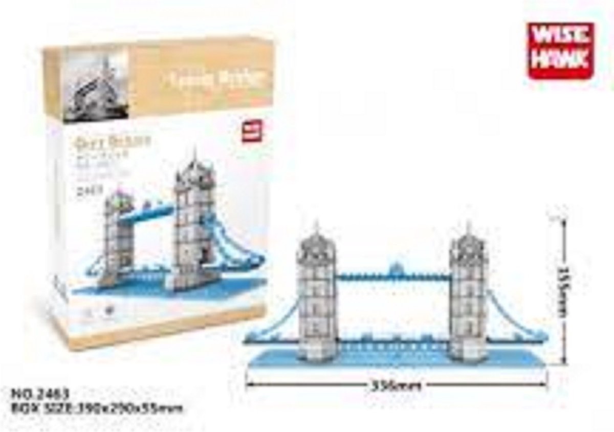 Miniblocks - bouwset / 3D puzzel -Wise Hawk - Gift Series - Tower Bridge