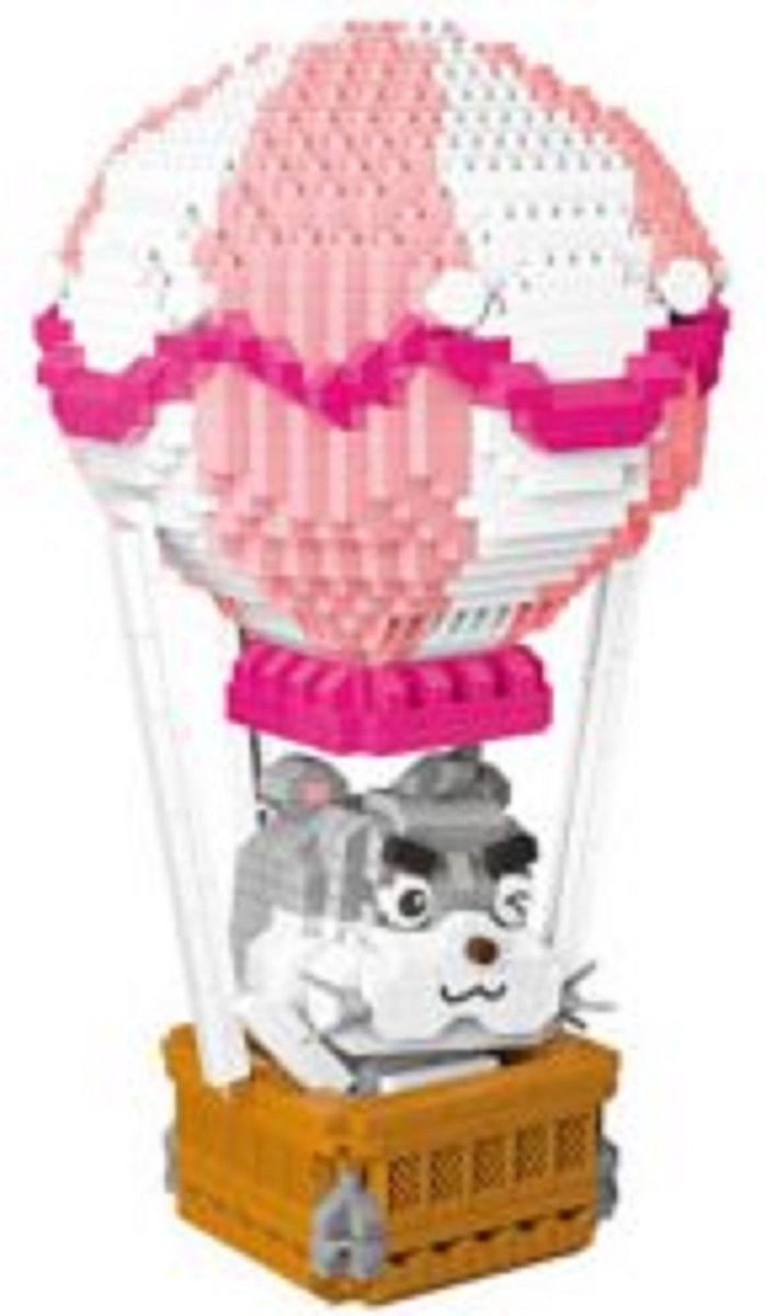 Nanoblock, Brickkies®, Hamster in luchtballon, 1357 Bouwblokjes