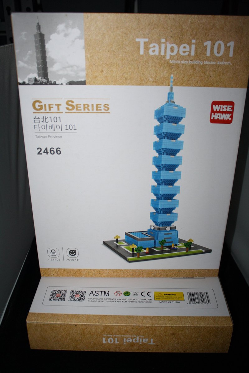 Nanoblock, Brickkies®, Taipei 101 Tower in Taiwan, 1163 Bouwblokjes