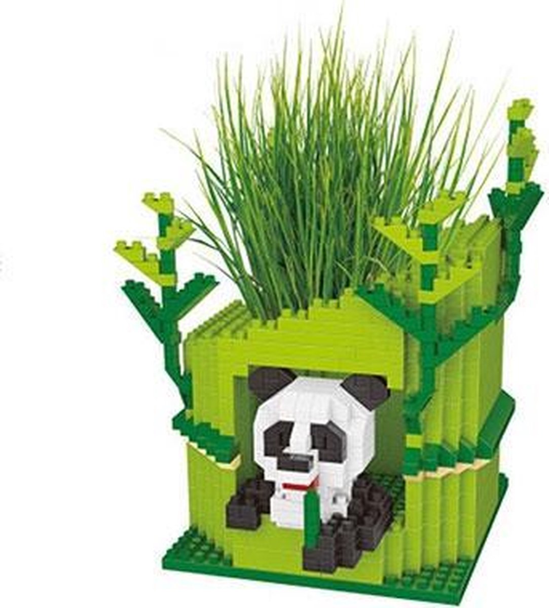 Nanoblocks bloempot met pandabeer in huisje